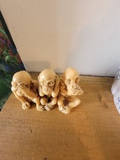 resin 3 WISE MONKEYS STATUE ORNAMENT HEAR SEE SPEAK NO EVIL