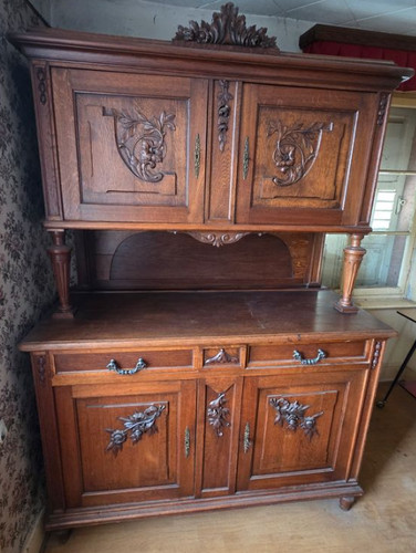 French oak hutch buffet - hutch,
