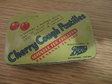 Vintage Cherry  Cough Pastilles Tin for Children Boots Chemist
