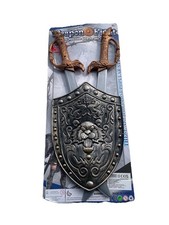 CHILDREN TOY PRETEND GREEN BATTLE KNIGHT SWORD SHEILD GLOVE ARMOUR PLAY SET NEW