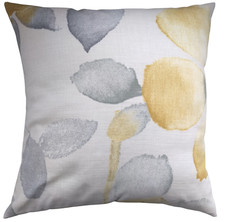 Handmade Cushion Cover in Next Ochre Yellow Grey Watercolour Floral 16"