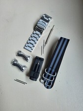 316L Silver adapter AND 24mm BBrushed Bracelet For CITIZEN BJ8050 ECOZILLA WATCH