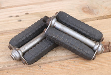 Phillips 4" Rubber Platform Pedals 9/16" Vintage Retro Steel Roadster Bike 1950s