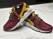 Nike Trainers Mens UK 9 Air Huarache Cargo Burgundy Red 318429-630 Sneakers