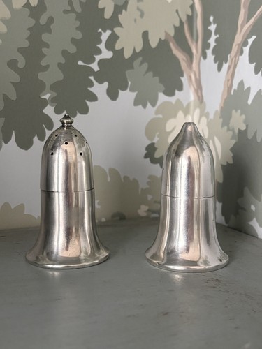 Antique silver plated salt and - plated,
