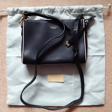 Radley black structured messenger. NEW with dust bag