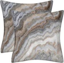 Set of 2 Velvet Grey Brown