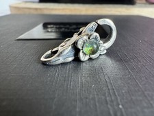 Trollbeads HTF Flower Dichroic Glass In Yellow/green And Purple Lock Silver.