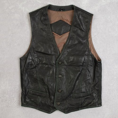 Vintage leather vest jacket - leather,
