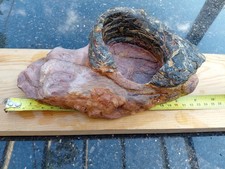 1.59kg Rare Raw crystal Rock Stone Minerals Bow Holder Ashtray tray Black Pink