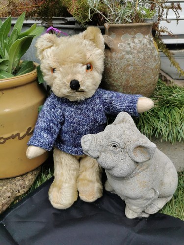 Hand knitted teddy - hand,