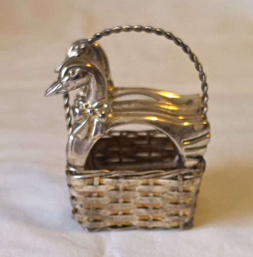 Silver metal rooster - silver, napkin