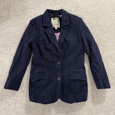 Jack Wills - Moons Tweed Navy Wool Blazer Jacket - UK8