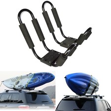 2Pcs Universal Hard Adjustable Kayak Canoe Carrier Kit Car Roof Rack J Bars