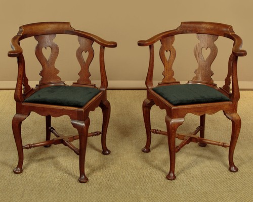 Antique pair oak - of,