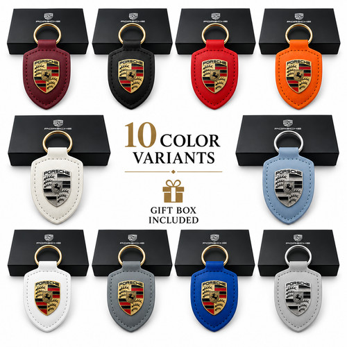 New porsche leather crest - new,