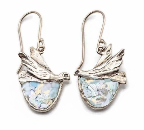 Roman glass silver 925 - glass,
