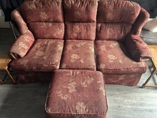 Three-seater fabric sofa with