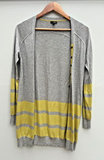 Hobbs NW3 ladies long cardigan in grey/yellow size 12
