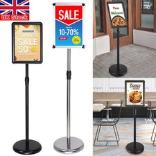 A4 Poster Display Holder Floor Standing Sign Menu Frame Mount Height Adjustable