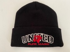 Men’s Vintage Manchester United Football Beanie Hat Pure Magic Black
