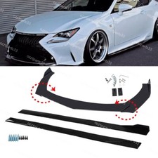 For Lexus RC350 IS300 F-Sport Front Bumper Lip Spoiler Splitter + 2x Side Skirts