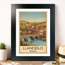 Llandeilo wales travel poster - llandeilo,,