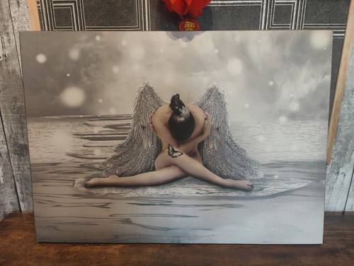 Pair silver glitter angel - silver,