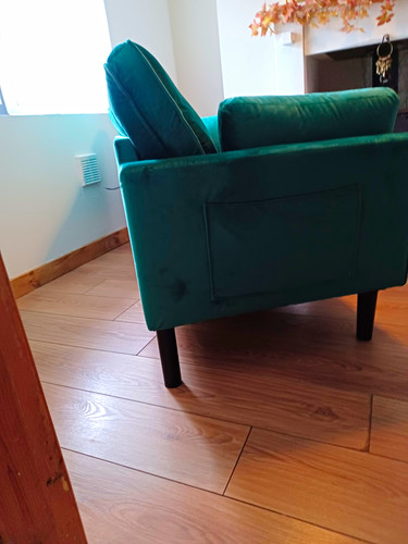 Green velvet seater - 3-seater, sofa