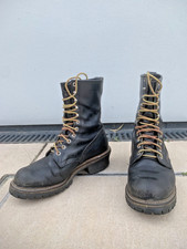 Rare! Red Wing 2218 Steel Toe Black Logger Lineman Boots – UK 7 Discontinued