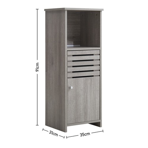 Grey oak bathroom - oak, tallboy