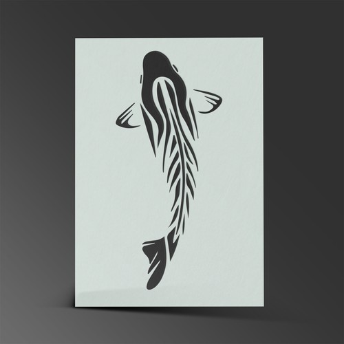 Koi carp fish stencil mylar - fish,