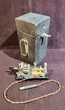 Vibroplex Original Telegraph Key w/ Early Carry Case Brass Label 825 Broadway