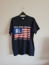 Polo Jeans Navy Blue T-shirt Ralph Lauren Size M Men's Short Sleeve Stylish