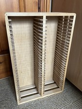 Used Wooden CD Storage Tower Rack, Stores 60 CDs, H46xW28.5xD12, Small Crack