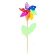 Multicoloured Spotted Garden Windmill 45Cm