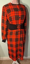 Vintage 'Cipriani' Red Tartan Dress. 1980s. Best fit size 14.