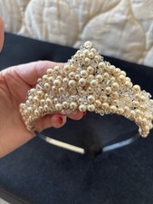 Bespoke Swarovski Crystals and Pearl Wedding Tiara. New. Never Worn