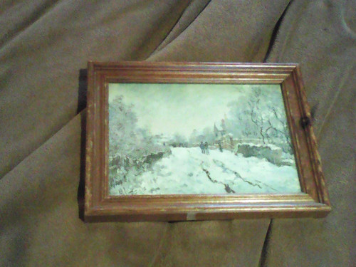 Monet snow scene - snow, at