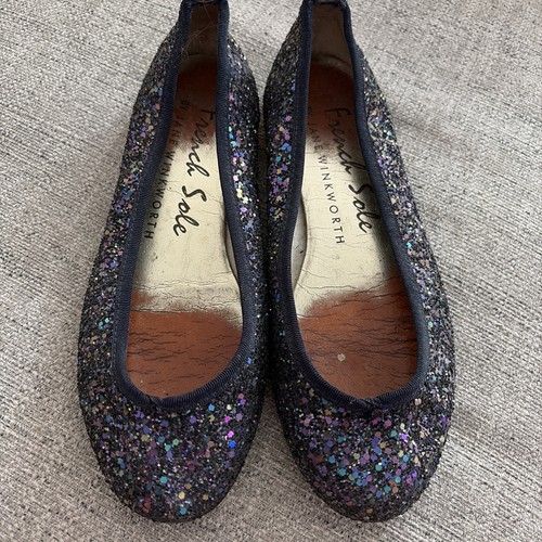 French sole blue ballet pumps - sole,