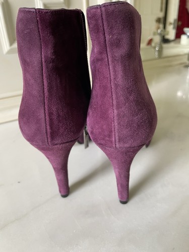 Purple suede ankle boots - purple,