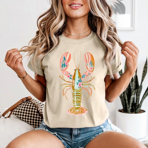 Floral lobster graphic womens - floral,