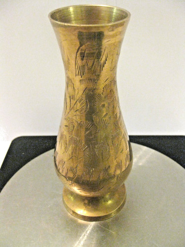 Vintage indian brass vase - indian,
