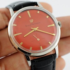 OVERSIZE GIRARD PERREGAUX MANUAL WIND SPECIAL RED DIAL SWISS GENTS WATCH WORKING