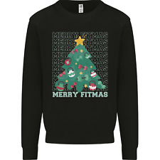 Fitness Merry Fitmas Christmas Tree Gym Kids Sweatshirt Jumper