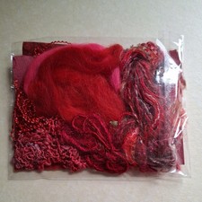 Texture Embroidery Pack - RED/MAGENTA: THREADS/WOOL FIBRES/PAPER SAMPLES