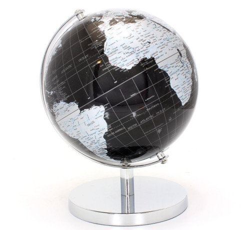 20cm black silver globe - black,