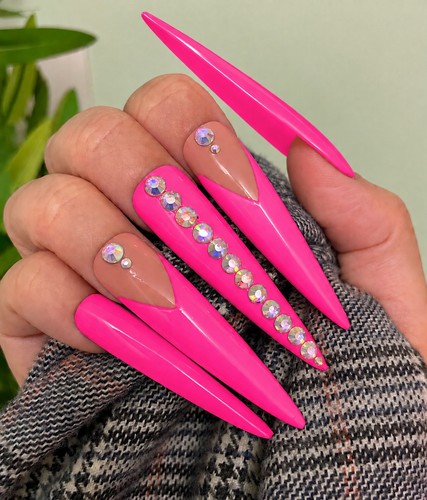 Pink french diamante 3xl - french,