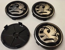 4x Vauxhall Alloy Wheel Center Cap Hub Centre Caps Brand New Black Silver 68mm