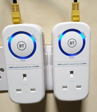 2 x BT Broadband Extender Flex 1000 Kit Version 2 Powerline Adapters Gigabit 